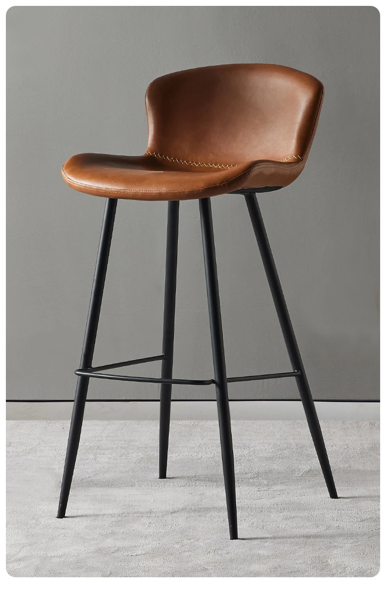 Nordic High Chair Home Backrest Bar Chair Designer Front Desk Chair Creative Bar Stool Modern Simple Sillas Para Barra