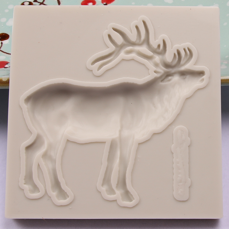 Christmas Silicone Mold Xmas Cake Decorating Tools Snowflake Christmas Tree Elk Fondant Chocolate Cupcake Candy Baking Mould