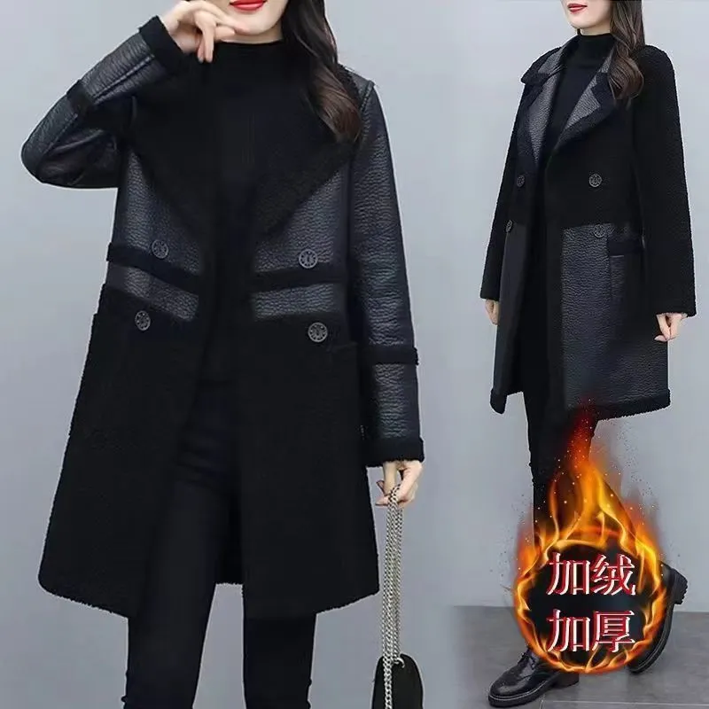 女性用ミッドレングスファーベスト,ゆったりとした婦人服,ヴィンテージの厚いベルベットのコート,暖かいチョッキ,太い姉妹,新しい,冬,a856,2024