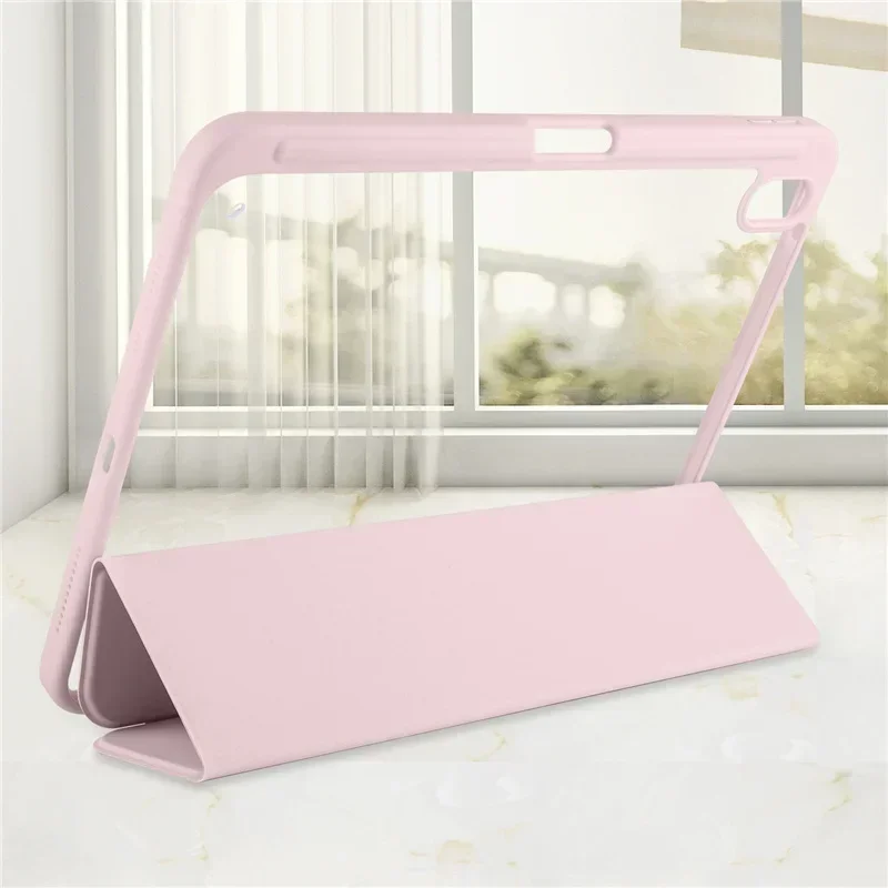 Para iPad de 10. a generación, funda con portalápices, cubierta dura trasera transparente acrílica triple para iPad 10,2 9,7 Air 5 11 iPad 10 9 11th A16