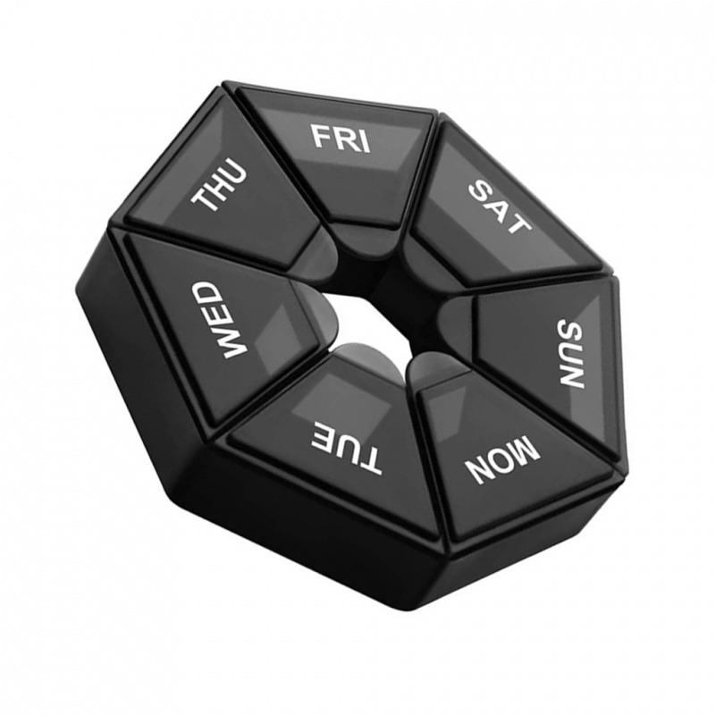 2er-Pack Mini 7-Tage-Pillen-Organizer: tragbarer Medikamenten spender mit sieben Unterteilen