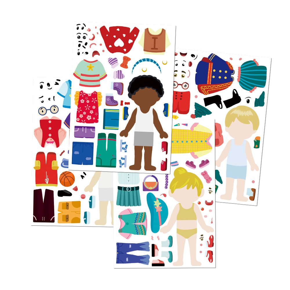 8/16/32PCS Grappige kinderverkleedpuzzelstickers Leuke cartoon Creatief plezier Kinderpuzzel Accountmateriaal Waterdichte sticker