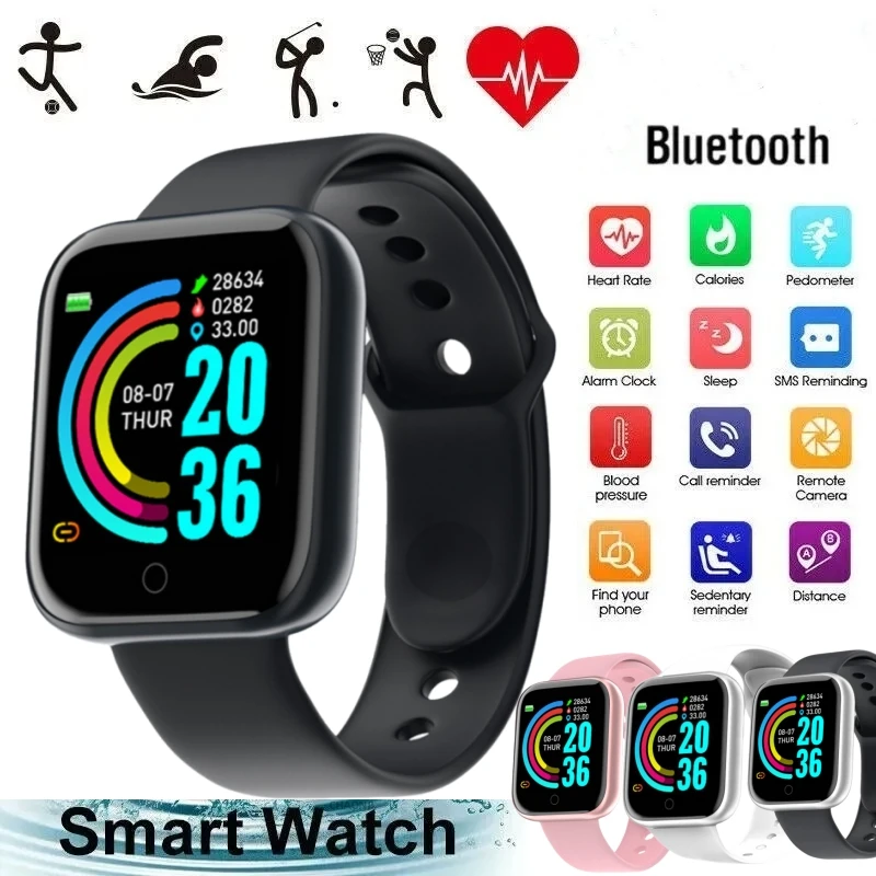 Reloj inteligente para hombres y mujeres, reloj de pulsera con conexión Bluetooth, reproductor de música para teléfono, pulsera deportiva para Fitness, Monitor de salud, relojes digitales