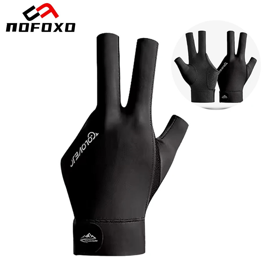 Nofoxo 1 pçs luva de bilhar respirável snooker esquerda mão direita dedo aberto piscina luva leve trem amador luvas antiderrapantes