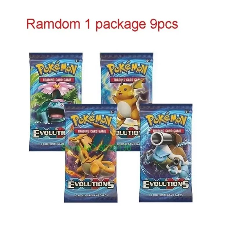 Random 9Pcs/Bag Pokemon Cards Pikachu Colorful Card Set GX Tag Team Vmax EX Game Trading Collection Card Game Party Games Gifts