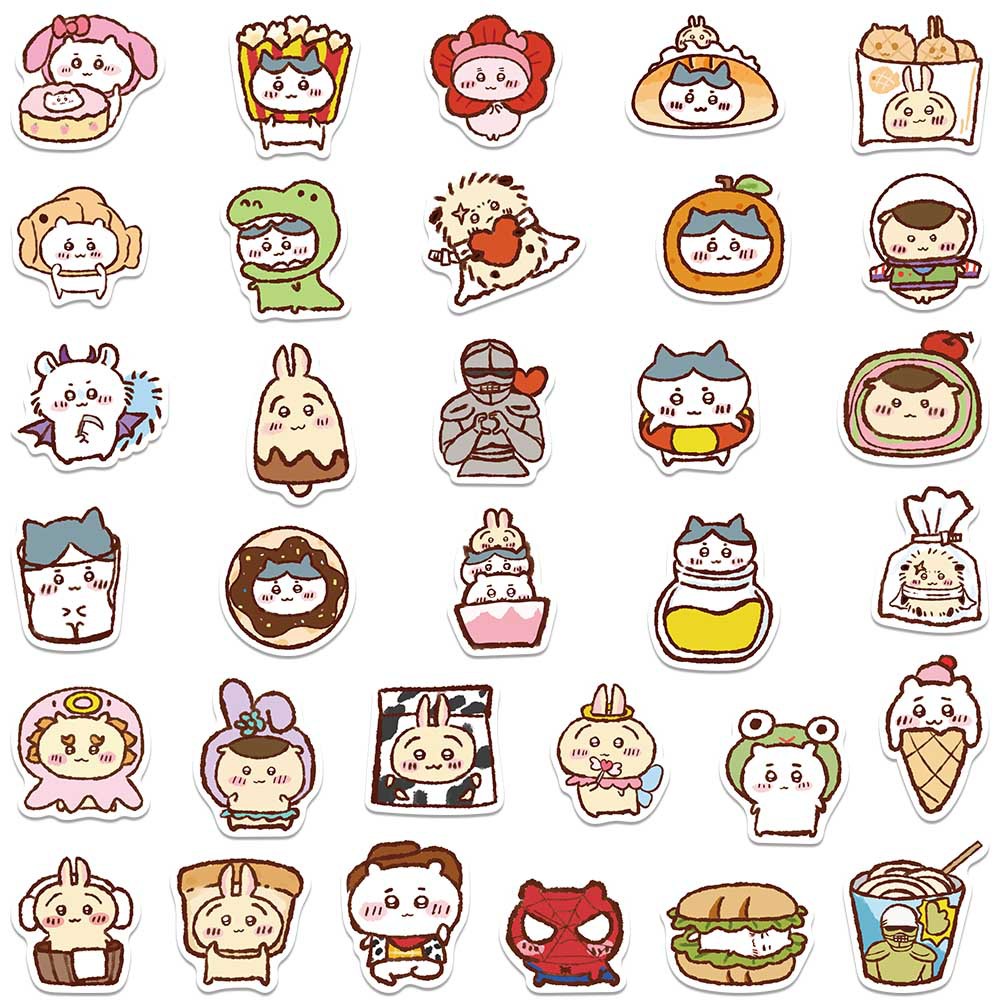 65 pçs chiikawa adesivos adorável anime bonito animal de estimação perfil imagem adesivo brinquedos dos desenhos animados à prova ddiy água diy caso telefone copo água