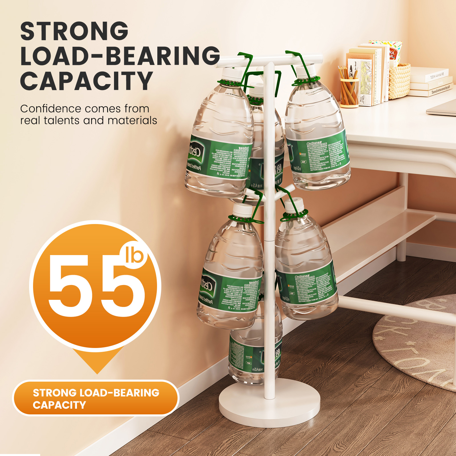 Floor-Standing Schoolbag Hanger, Bedroom Coat and Hat Rack, Kidsren's Backpack Rack, Desk Hook, Tableside Bedside Bag Placement Artifact