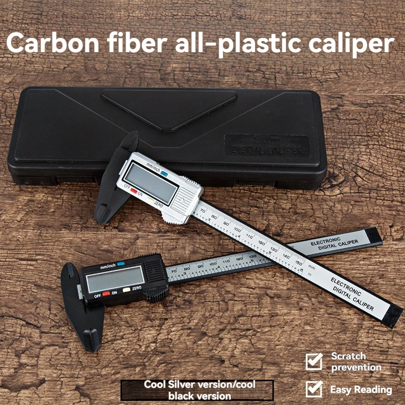 Calibrador Digital electrónico de 150mm y 100mm, calibrador Vernier con esfera de fibra de carbono, micrómetro, herramienta de medición, regla Digital