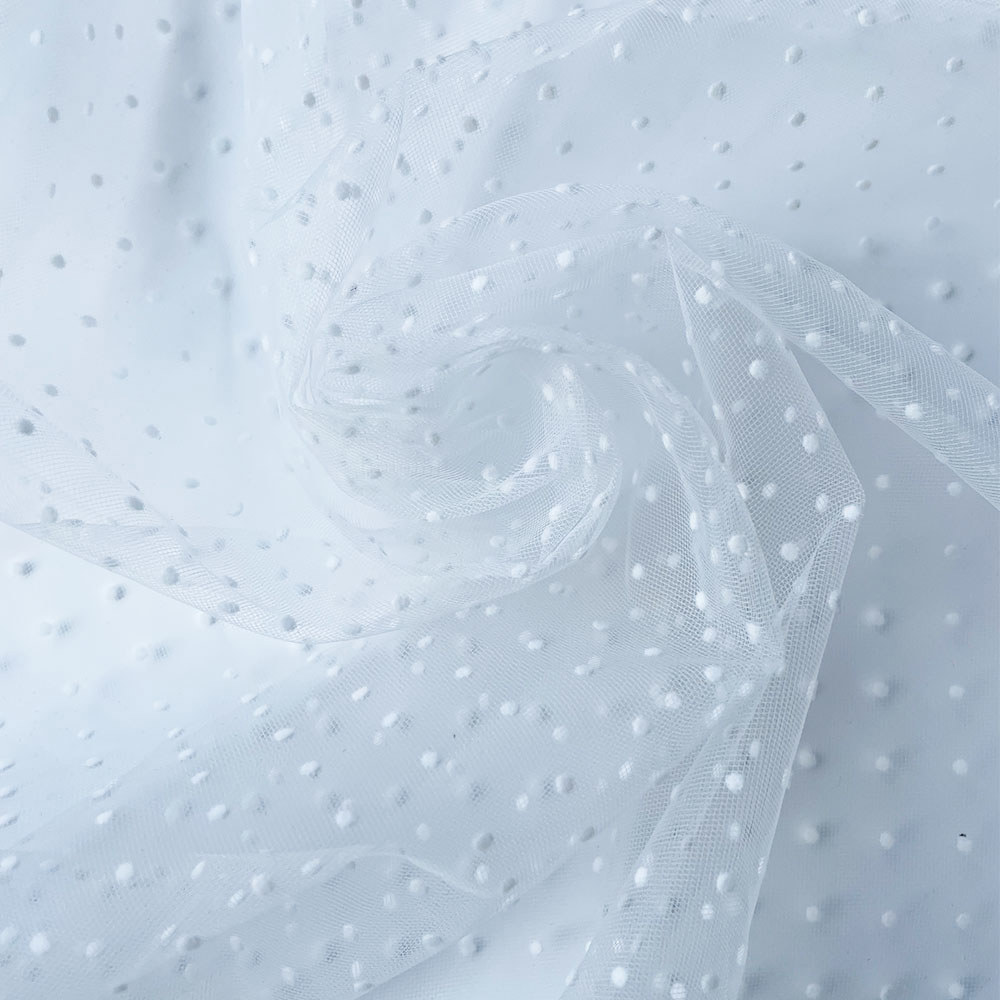 90x155cm Beflockte Dot Mesh Tüll Stoff Hohe Elastische DIY Mädchen Sommer Kleid Hemd Abendkleid Kopfbedeckungen Materialien party Dekorative