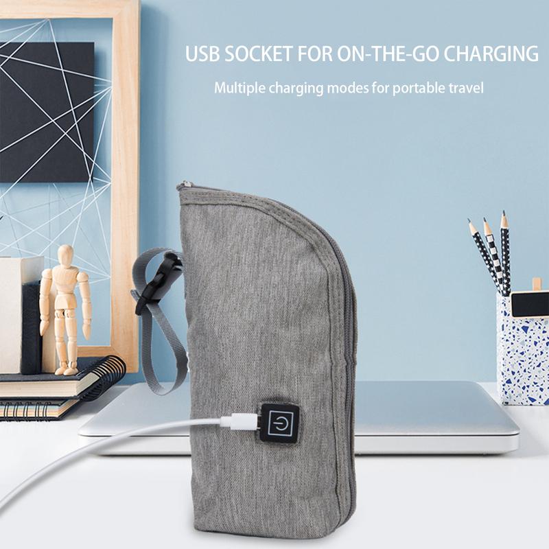 USB付き哺乳瓶断熱ウォーマー,3速温度調節,収納トートバッグ,アウトドアバッグ,車,旅行用