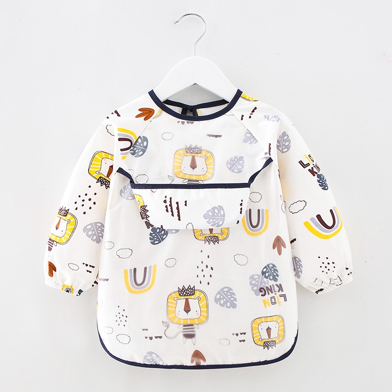 Baby Apron Bibs Toddler Long Sleeve Scarf Waterproof Art Smock Feeding Bib Infant Boys Girls Kid Burp Cloth Bandana New Arrivals