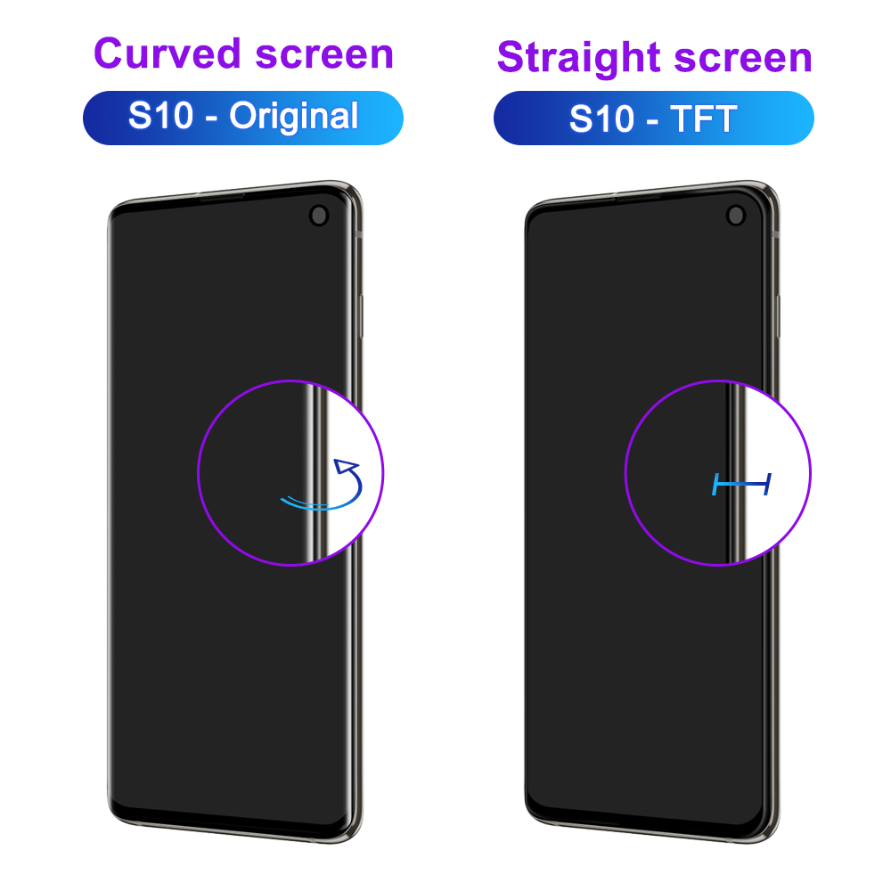 Протестированный сменный экран AAA + TFT для samsung s10 с рамкой, сенсорная панель с дигитайзером в сборе для samsung Galaxy s10 plus, дисплей