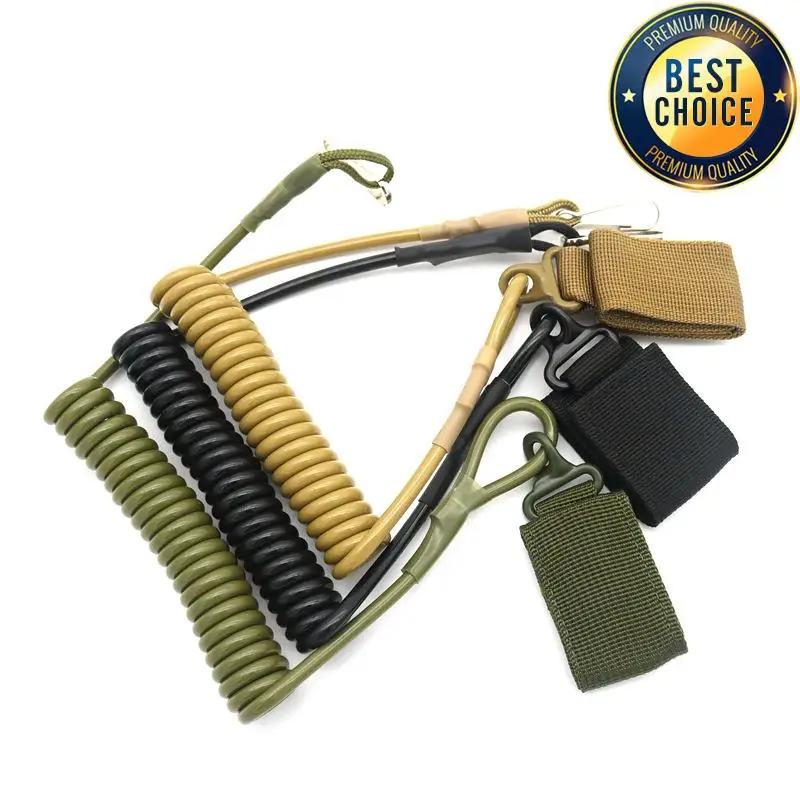 Taktisches Anti-Lost elastisches Lanyard-Seil Outdoor-Feder sicherheits gurt Pistolen seil für Schlüssel ring kette Taschenlampe Jagd zubehör