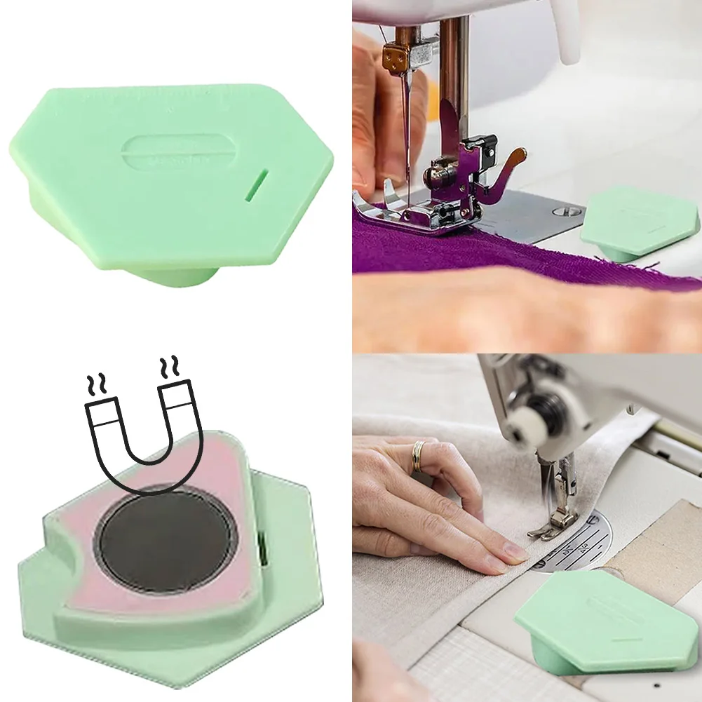 Guia de costura magnética para máquina de costura, posicionador poligonal anti-ondulação, ferramenta de posicionamento universal, acessórios para máquina de costura