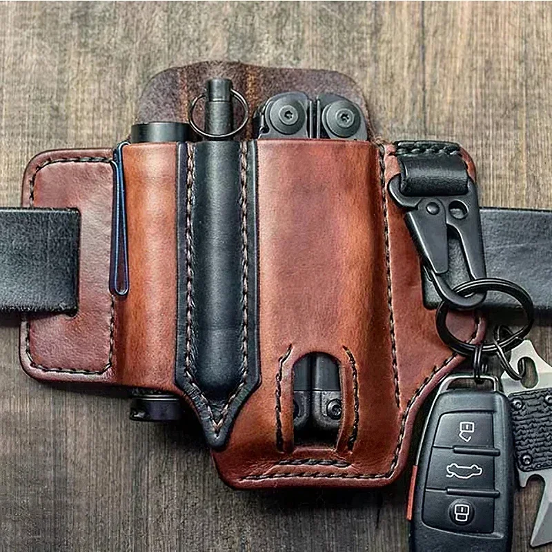 Taktische Multi Tool Gürtel Leder Tasche Tragbare Werkzeug Lagerung Tasche Holster Jagd Taille Lederman Tasche Messer Halter Schraubendreher