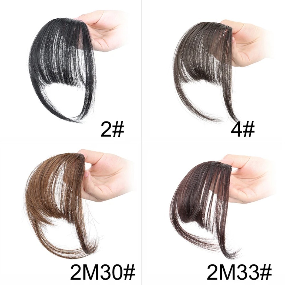 Frangia ad aria invisibile finta sintetica Estensione dei capelli Frange anteriori Parrucchino Accessori per capelli marrone nero per le donne