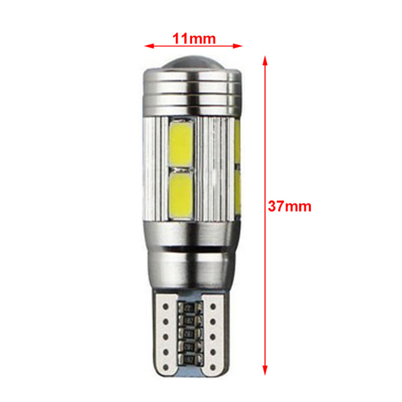 2 個 W5W T10 12V 6000K 5630 10 SMD 車 LED 電球 Canbus ナンバープレートウェッジサイドターンシグナルライト超高輝度ホワイト