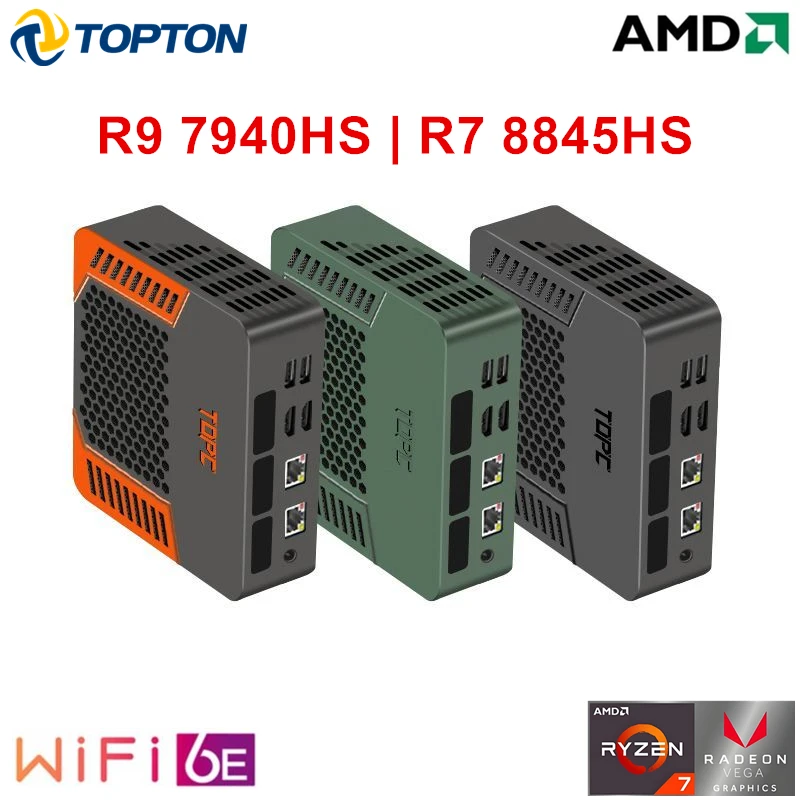 Dual LAN Mini-Gaming-PC AMD Ryzen 9 7940HS R7 7840HS Mini-PC 16 GB DDR4 512 GB SSD Mini-Computer 4K HDMI Dual Display Mini-Desktop