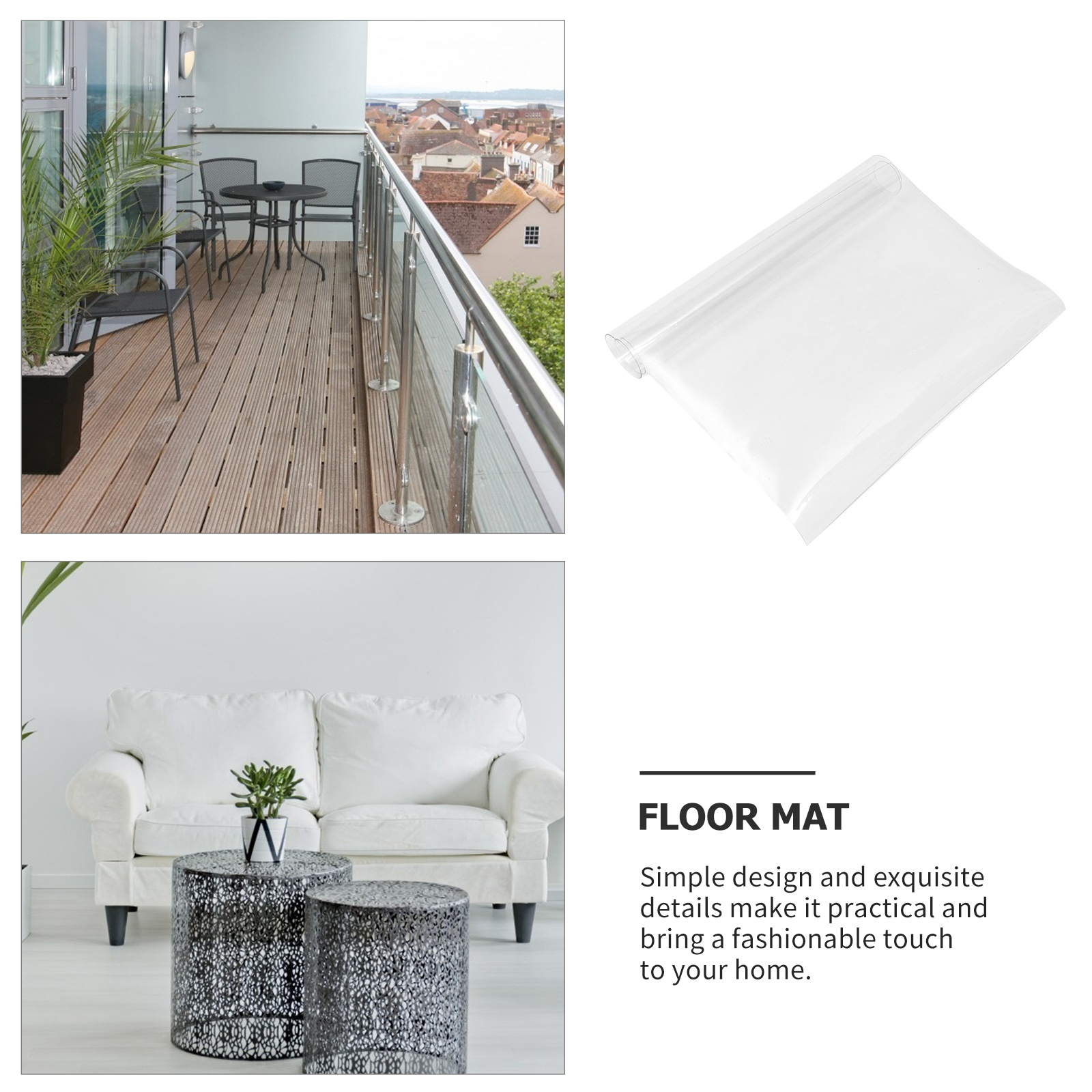 Thick Transparent PVC Floor Mat Non-Slip Durable Chair Mat for Home Office Tea Table Ground Protection Foot Pad