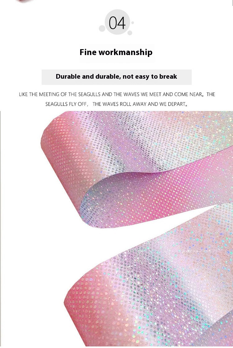 2M/4M Rhythmic Gymnastics Equipment Ballet Streamer Dance Ribbon Rhythmic Twiling Rod Rainbow Stick Training Flashing Star