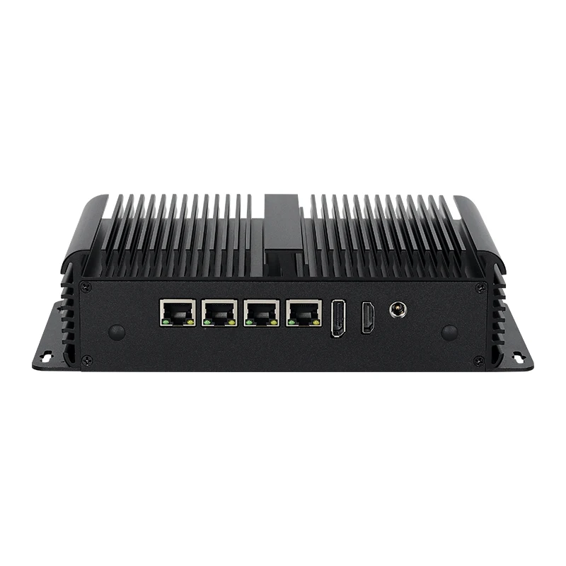 Mini PC Industrial Fanless, Intel N100, 4x2.5G, Ethernet 2x Portas Seriais, RS485, RS232, DB9, 6x USB, Wi-Fi, Suporta Windows, Linux OpenWrt