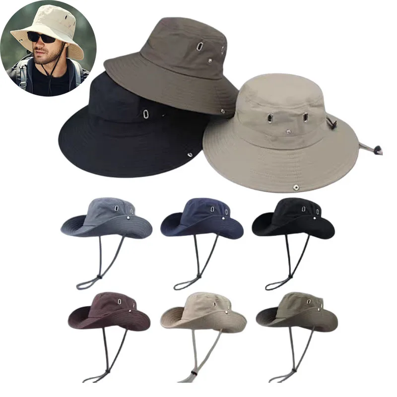 Sombreros de sol de verano con protección UV, gorra de pesca para caza al aire libre para hombres y mujeres, senderismo, Camping, visera, sombrero de pescador con solapa para el cuello
