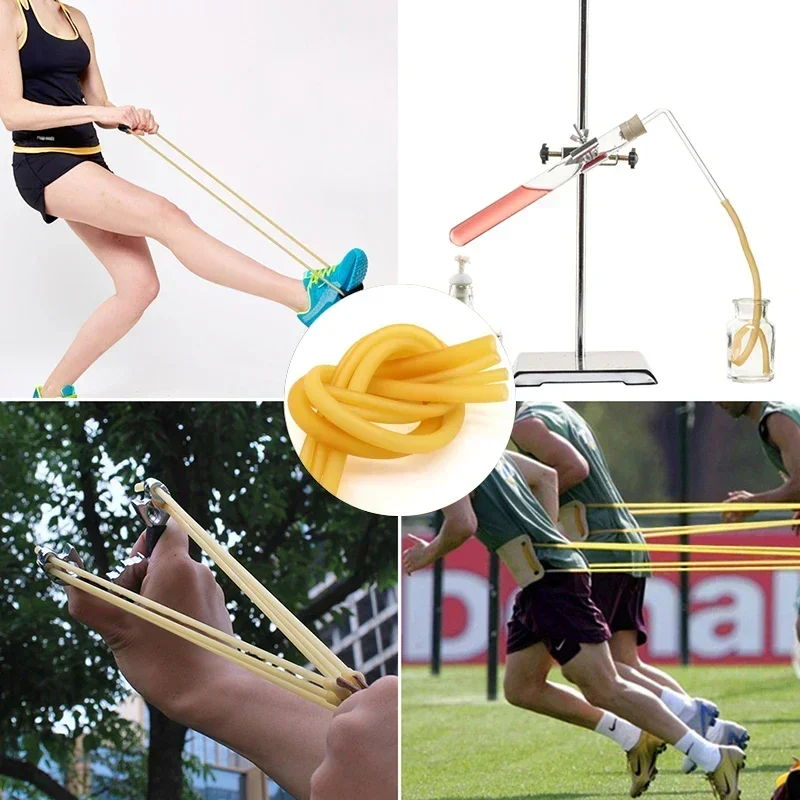 自然ラテックスゴムホース IDxOD 1.6 〜 18 ミリメートル高弾性外科医療チューブ黄色パチンコカタパルト弾性バンド