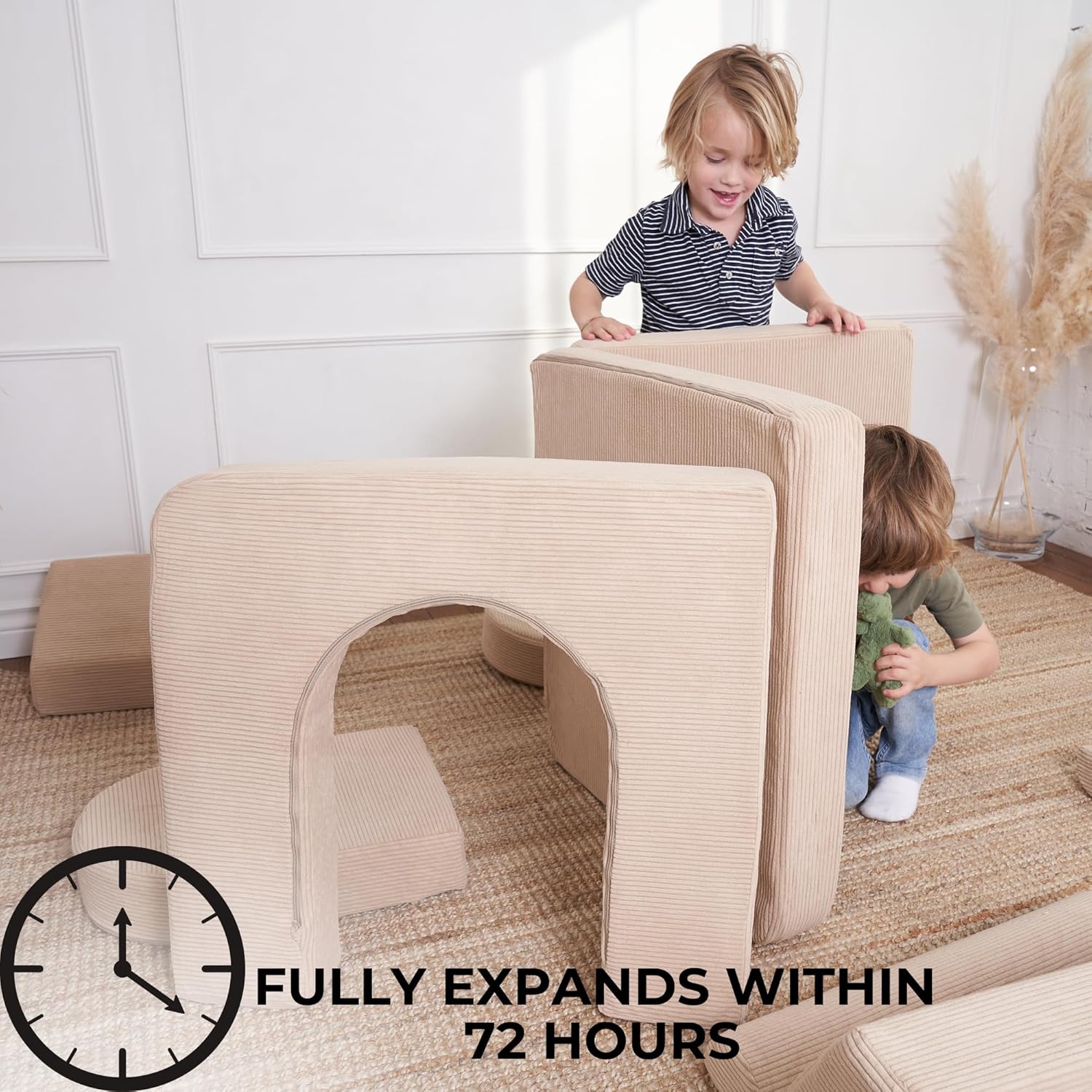 Modular Kids Play Couch for Fun Play Time or Comfy Lounging - The Perfect Toddler Sofa to Boost Creativity and Easily Bui