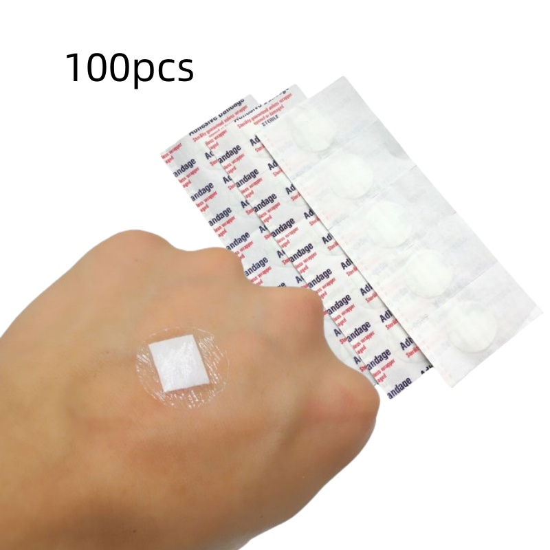 100 шт./компл., круглые пластыри для ран, пластыри для кожи, прозрачные клейкие бинты, пластырь для перевязки кожи, Woundplast