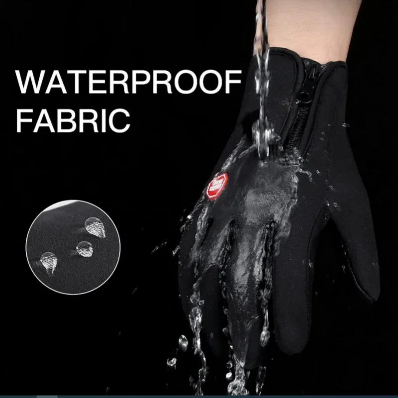 ฤดูใบไม้ร่วงฤดูหนาวถุงมือมอเตอร์ไซด์ผู้หญิงWindproof Anti-Slip Touchscreenขนแกะอุ่นสําหรับถุงมือทํางานผู้ชายกีฬาจักรยาน