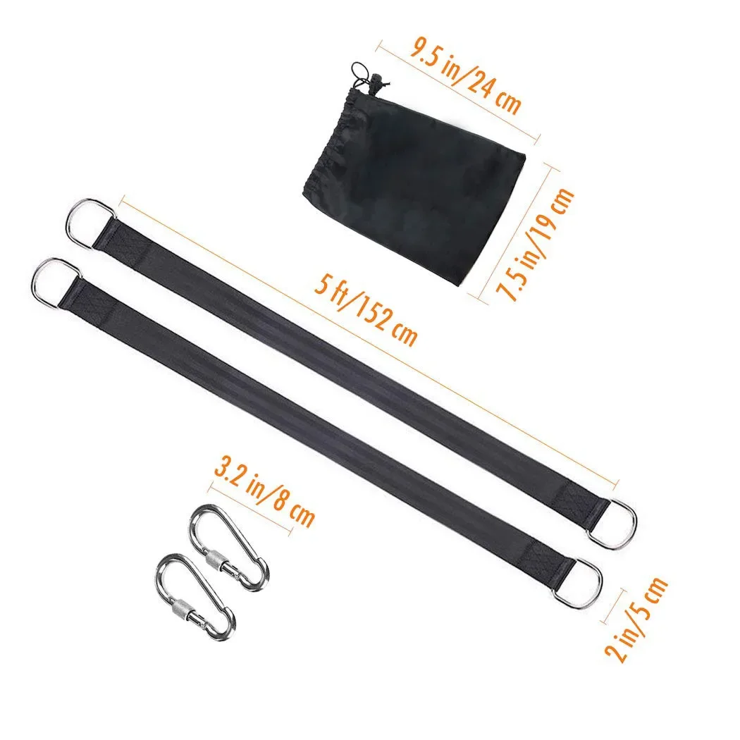 Correas colgantes para columpio de árbol, anillo de gancho resistente de 2000 libras, cinturón colgante, cinturón de conexión para hamaca, saco de boxeo, barra Horizontal oscilante