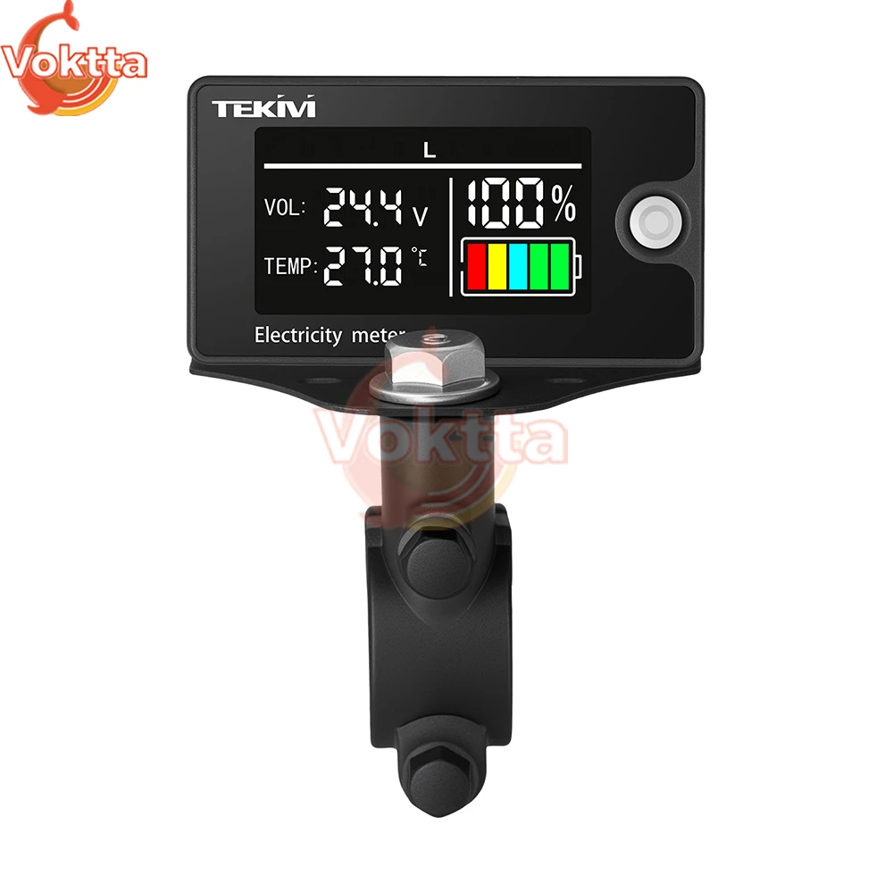 DC 8-100V LCD Digital Voltage Power Meter Ternary/Lithium iron/Acid Battery Capacity Indicator Voltmeter with Temperature Alarm