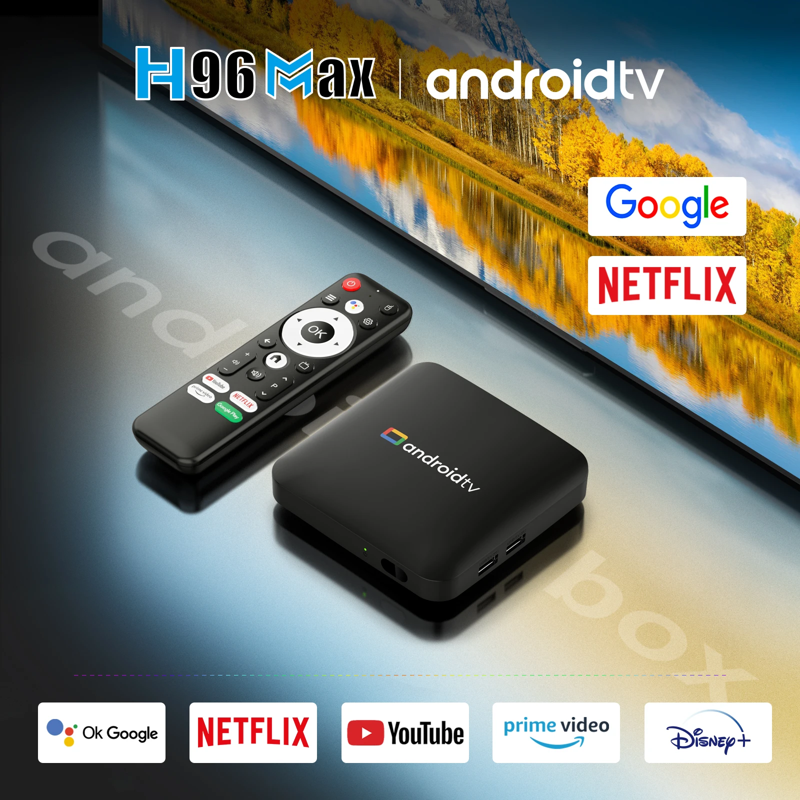 Android 14.0 Smart TV Box H96 Max S905L3 Домашний кинотеатр Bluetooth с Google Voice Media Player 2G 16G 4K HD Video Set TV BOX