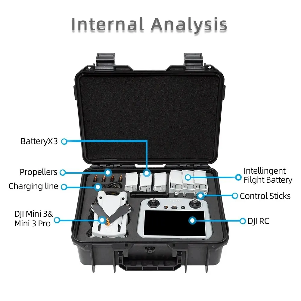 Para DJI Mini 3 funda a prueba de explosiones Mini 3 Pro bolsa portátil caja impermeable carcasa dura accesorios de gran capacidad funda