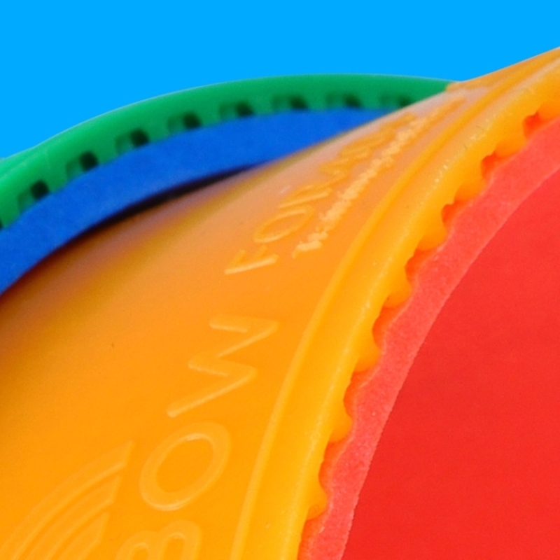 Huieson 5 สีที่มีสีสันปิงปองยางแผ่นสายรุ้ง 2.0 มม.สีเขียวสีฟ้าสีเหลืองสีม่วงสีชมพูปิงปองยางสําหรับการฝึกอบรม