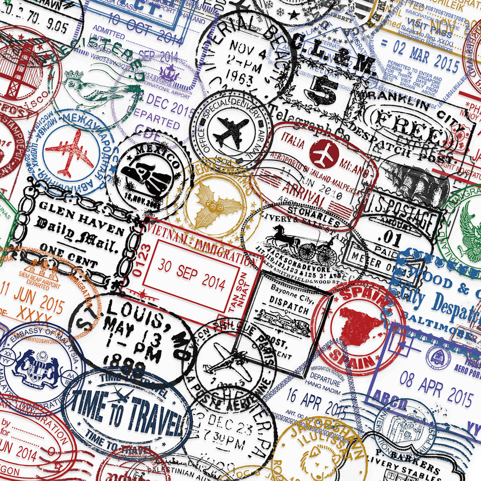 60 Stück kreative Retro-Poststempel-Aufkleber, Umschlag-Siegelaufkleber, DIY-Handyhüllen, Notebook, wasserfester Aufkleber