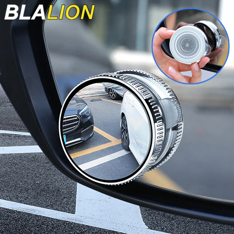 BLALION Auto Achteruitkijkspiegel Sucker Spiegels 360-Dodehoekspiegel Verstelbaar Rond Frame Groothoek Achteruitkijkspiegel Extra Bolle Spiegel