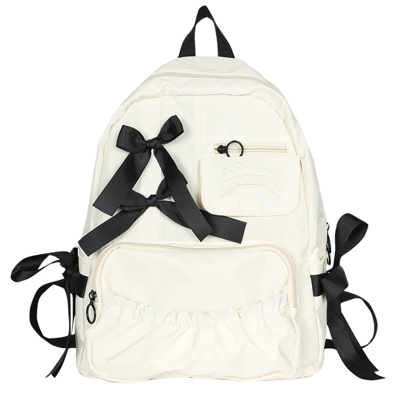 Fashionable Backpack with Large Capacity Bow Tie Backpack Cute New Book Bag for Teenage Girls Sponge Compartment