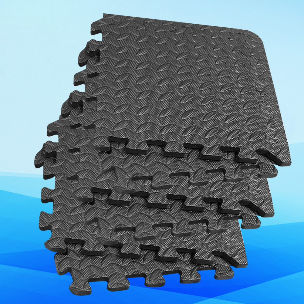 8pcs Eva Leaf Grain Floor Mat Splicing Gym Puzzle Tiles Thick Non-Slip Interlocking Flooring For Yoga Room Dance