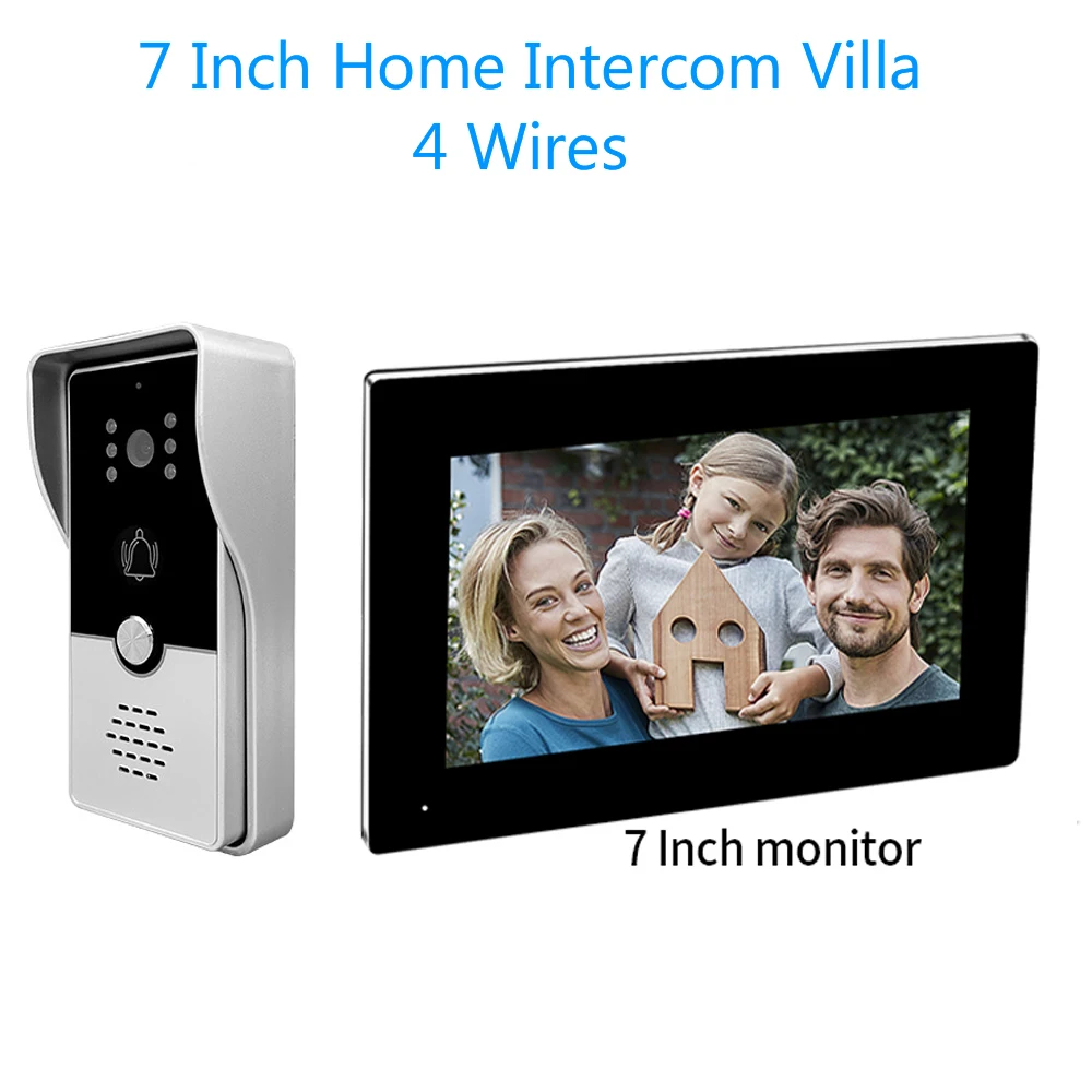 7 zoll Indoor Monitor Video Intercom System Visuelle Türsprechanlage Kamera Video Türklingel Tür Telefon Kits für Home IP Villa Wohnung