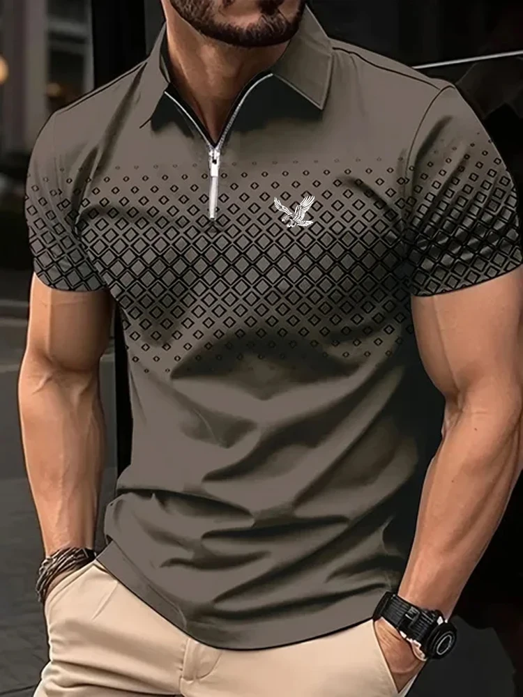 Polo da uomo risvolto Polo Button Up Polo Golf Shirt geometria Turndown Outdoor Street manica corta stampa abbigliamento abbigliamento