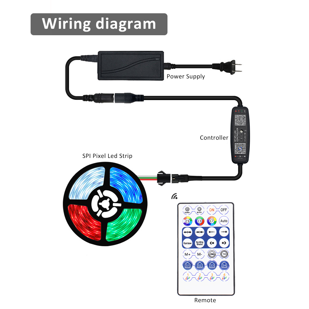 Bluetooth 28Keys Controller USB 5V DC 12V 24V Remote APP Control Music for Pixel LED Strip Light WS2811 WS2812B WS2812 Lamp Tape