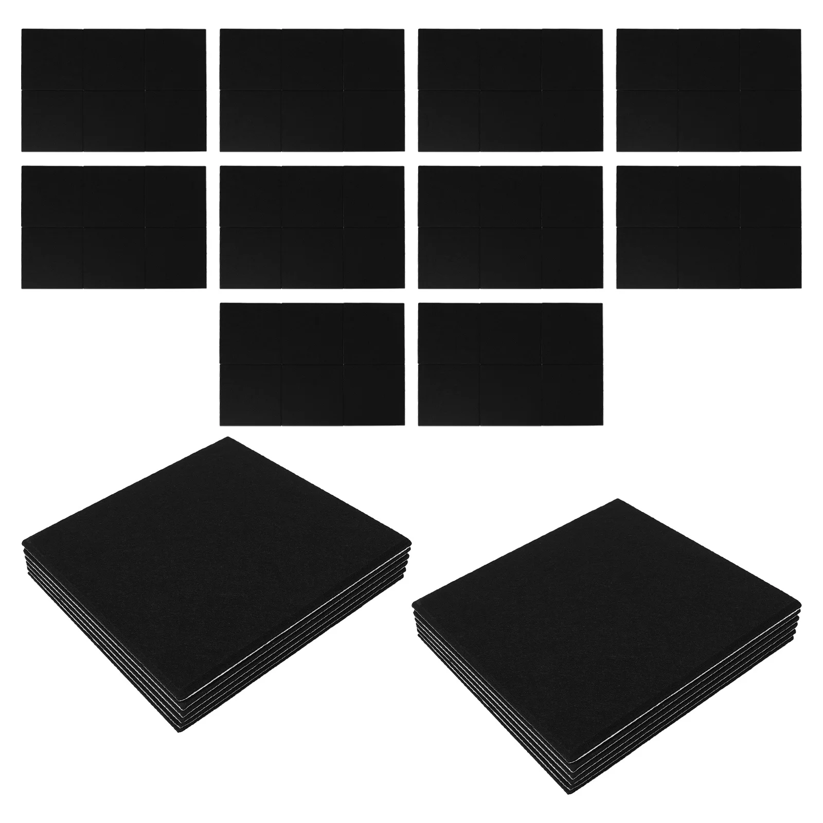 72Pcs Self Adhesive Acoustic Soundproof Panels Polyester Fiber High Density Noise Absorption Boards for Office Studio