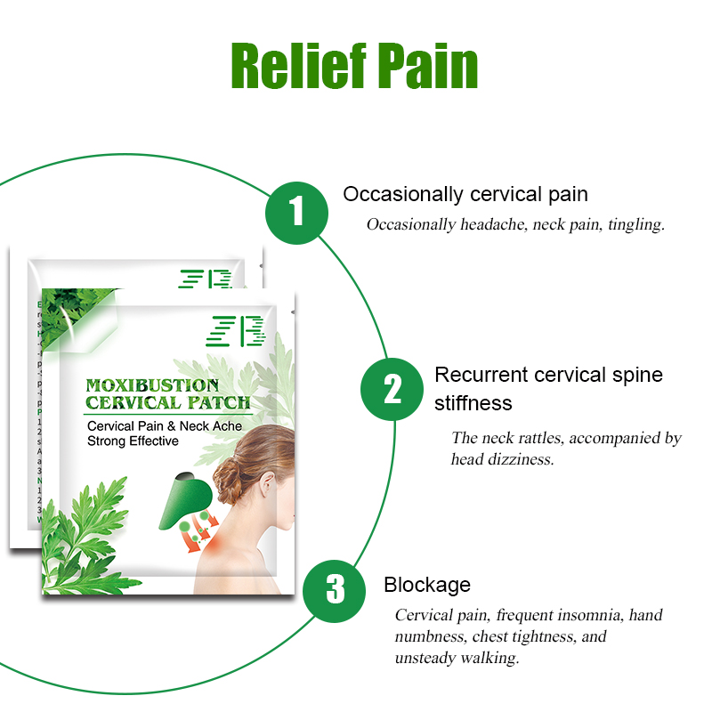 Parche de moxibustión para aliviar el dolor de espalda, cuello, vendaje de dolor Lumbar, parches analgésicos ligeros y convenientes