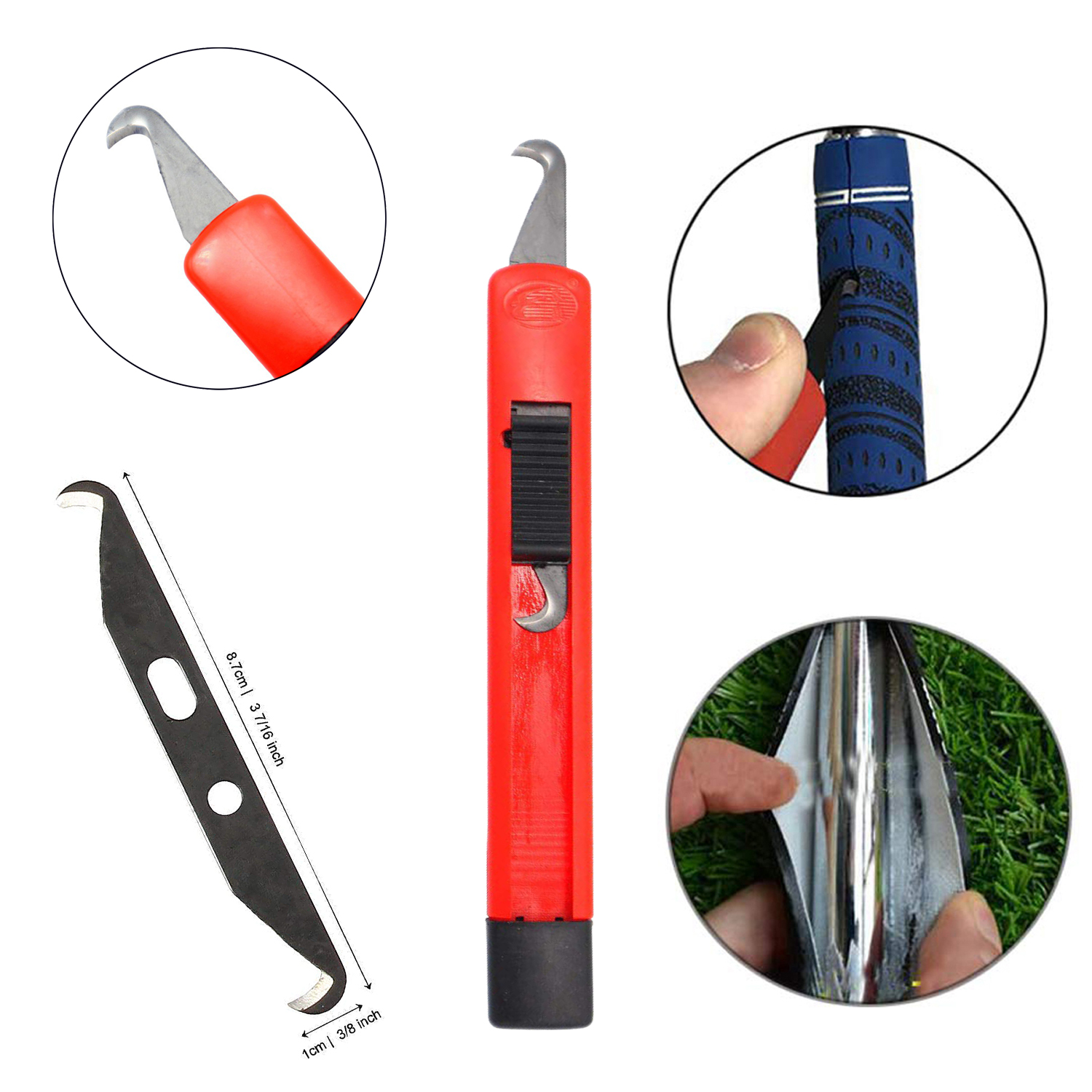Golf Grip Replacement Tool Set Four Piece Bench Clamp, Rubber Clamp, Double-sided Tape, Removal Hook Knife