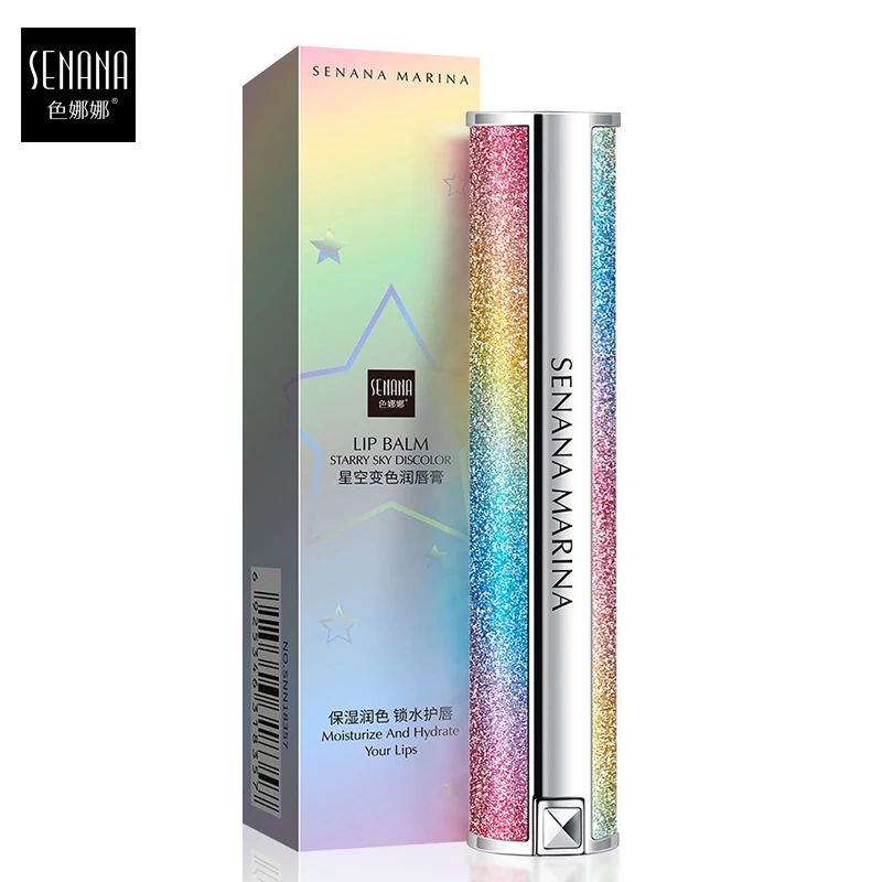 SENANA 별이 빛나는 하늘 변색 립스틱 모이스춰 라이징 영양 립밤 오랫동안 지속되는 개선 껍질 립 케어 메이크업 화장품
