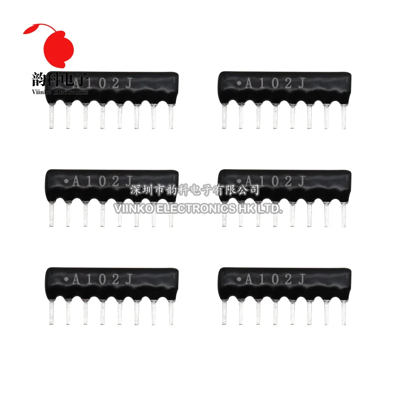 10 Uds 9PIN 8PIN 7PIN 6PIN 5PIN conjunto de resistencia de red de exclusión DIP 100 220 470 680 1K 1,2K 1,5K 2K 2,2K 4,7K 5,1K 10K 100K ohm