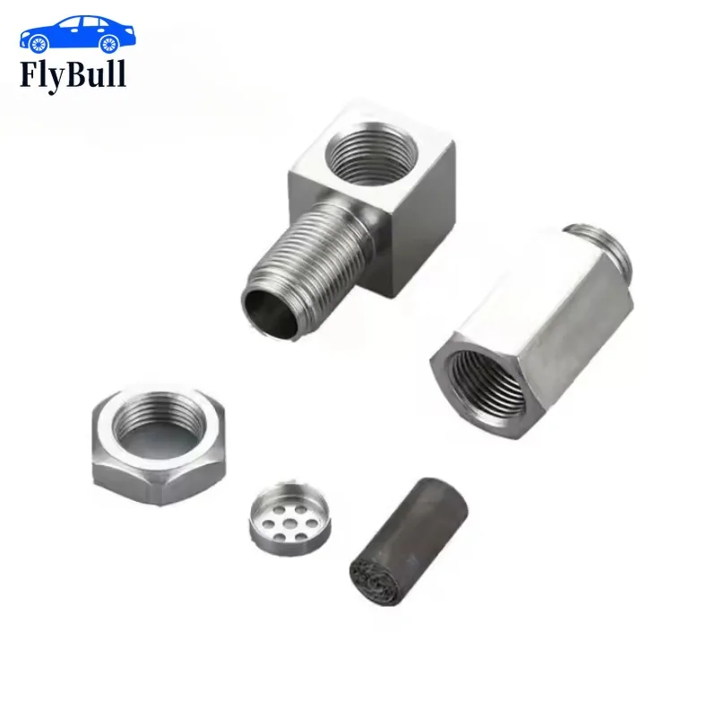 M18 * 1.5 Universal 90 Graus Mini Catalisador O2 Sensor Sensor de Oxigênio com Um Mini Conversor Catalítico