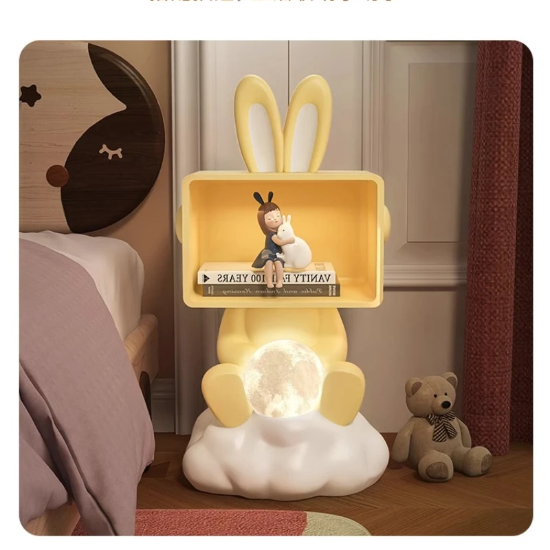Comodino creativo per bambini Comodino multifunzionale, lampada da scrivania salvaspazio con contenitore, organizer da scaffale moderno