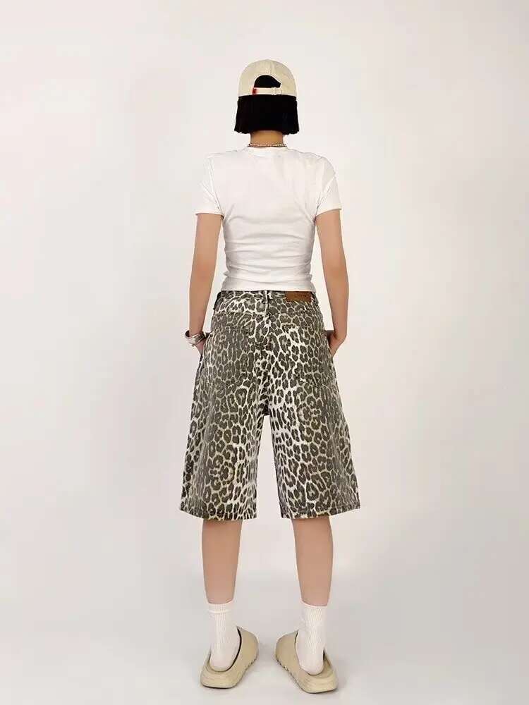 Zomershorts Trendy damesmerk Luipaardprint Populaire losse en casual trend Veelzijdige korte broeken en damesjeans